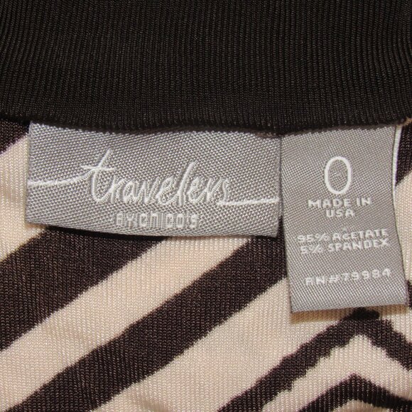 Chico's Travelers Brown White Abstract Print Sleeveless Maxi Dress Women's S 4 - Picture 9 of 9